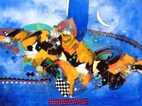 Zohaib Rind, 36 x 48 Inch, Acrylic on Canvas, Abstract Painting, AC-ZR-317